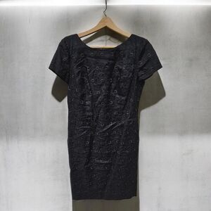 TALBOTS Women Black Floral Embroidered Cap Sleeve Sheath Dress Size 14 Classic